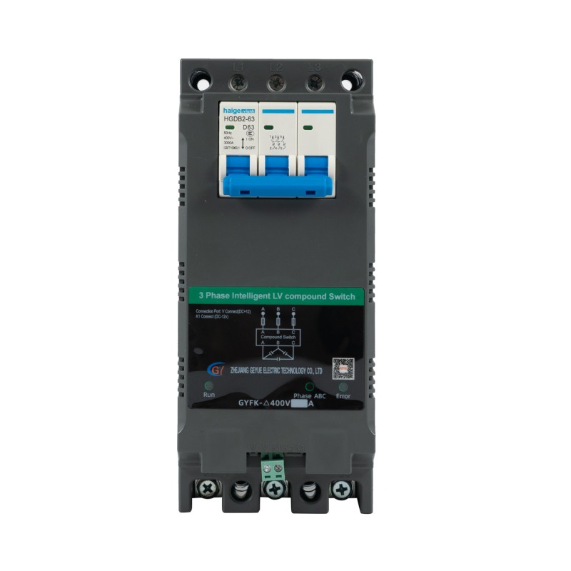 GYFK-Δ400V থ্রি-ফেজ ক্ষতিপূরণ এমসিবি ডিজেড 47 থ্রি ফেজ ইন্টেলিজেন্ট লো ভোল্টেজ যৌগিক সুইচ