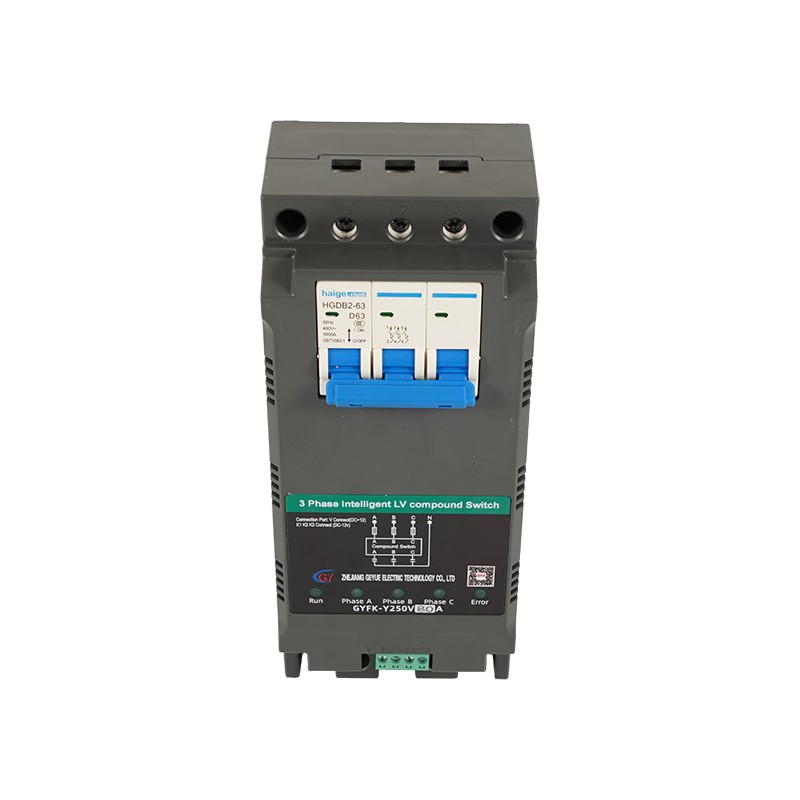GYFK-Y250V স্প্লিট-ফেজ ক্ষতিপূরণ এমসিবি ডিজেড 47 থ্রি ফেজ ইন্টেলিজেন্ট লো ভোল্টেজ যৌগিক সুইচ